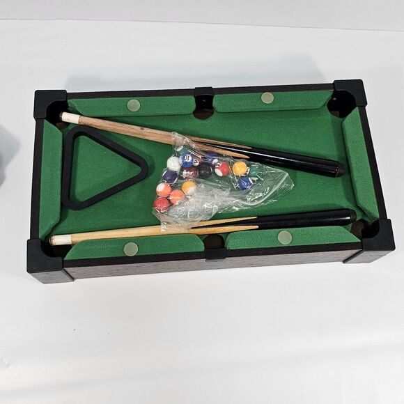 Greenbrier International Tabletop Billiards Pool Game 16"x9"x3" Mini Set - Picture 5 of 6